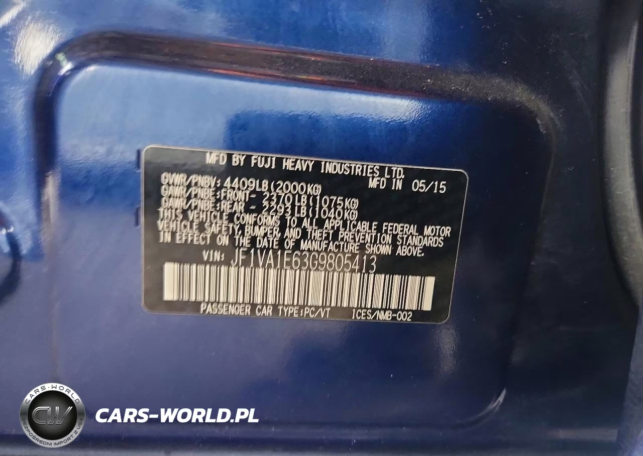 2016 Subaru Wrx Premium VIN:JF1VA1E63G9805413 - 13