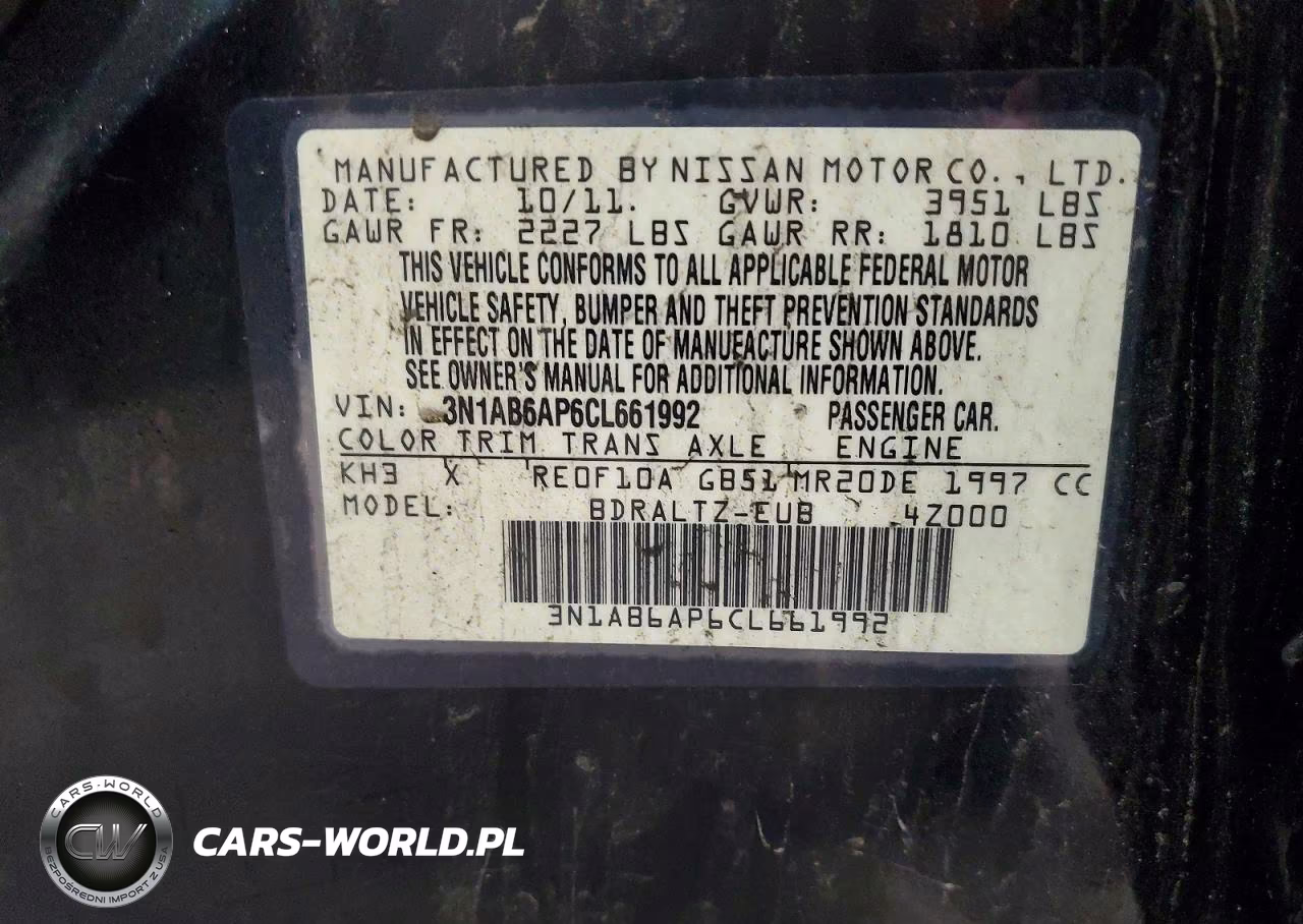 2012 Nissan Sentra 2.0 VIN:3N1AB6AP6CL661992 - 12