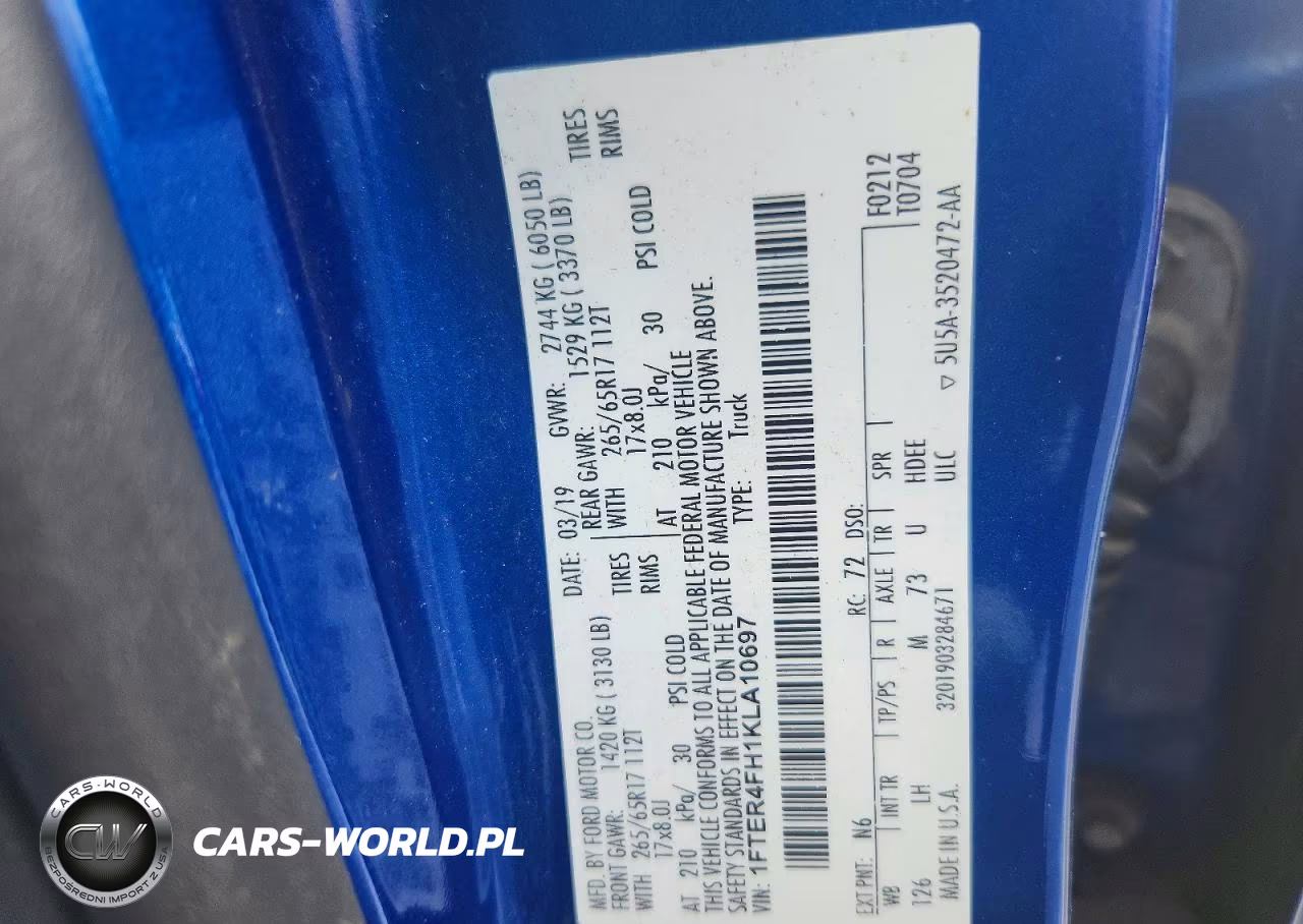 2019 Ford Ranger Xl VIN:1FTER4FH1KLA10697 - 12