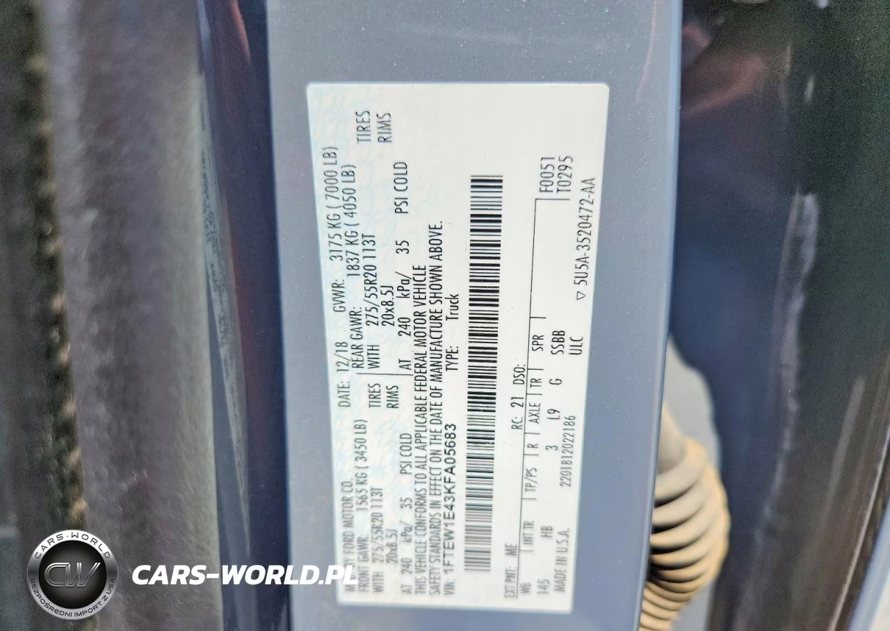 2019 Ford F150 Supercrew VIN:1FTEW1E43KFA05683 - 12