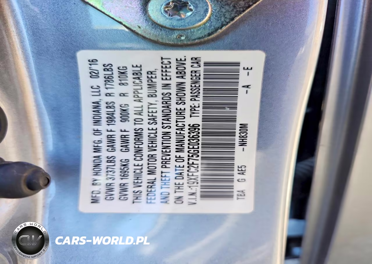 2016 Honda Civic Ex VIN:19XFC2F75GE036396 - 12
