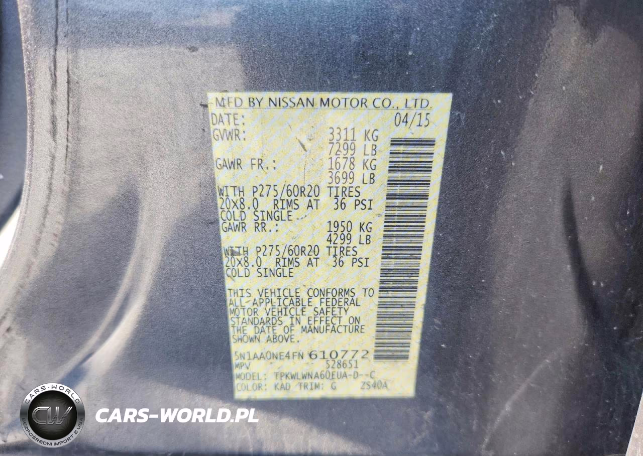 2015 Nissan Armada Platinum VIN:5N1AA0NE4FN610772 - 13