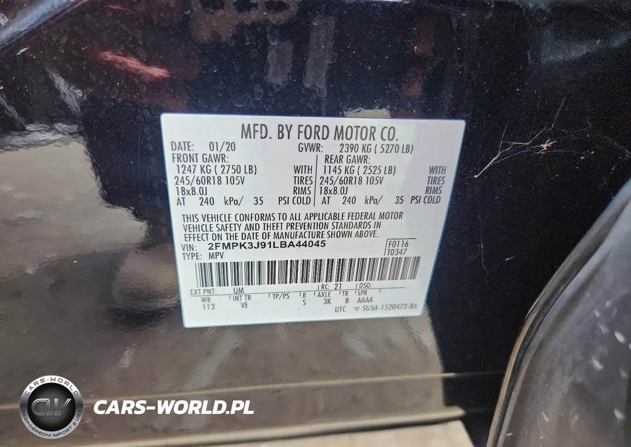 2020 Ford Edge Sel VIN:2FMPK3J91LBA44045 - 13