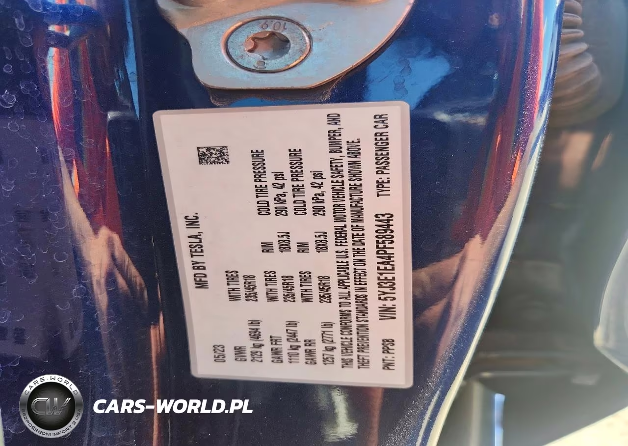 2023 Tesla Model 3 VIN:5YJ3E1EA4PF589443 - 13