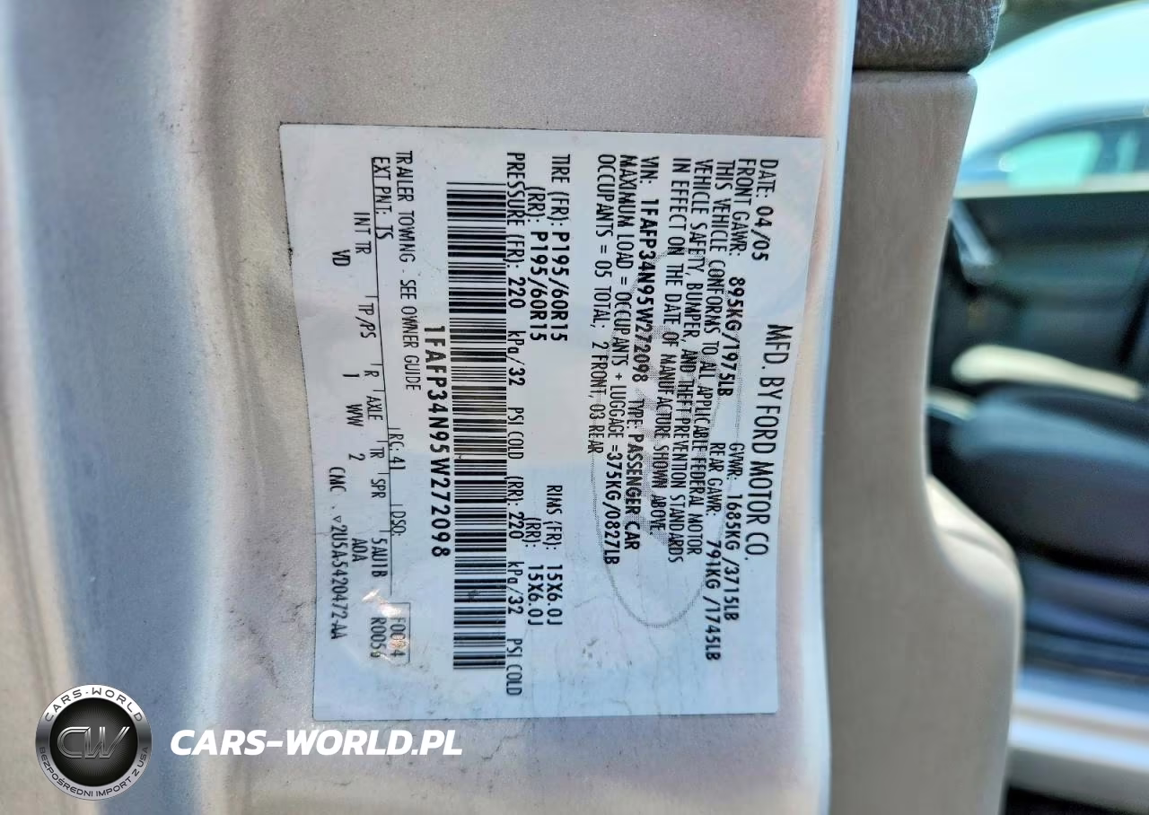 2005 Ford Focus Zx4 VIN:1FAFP34N95W272098 - 12