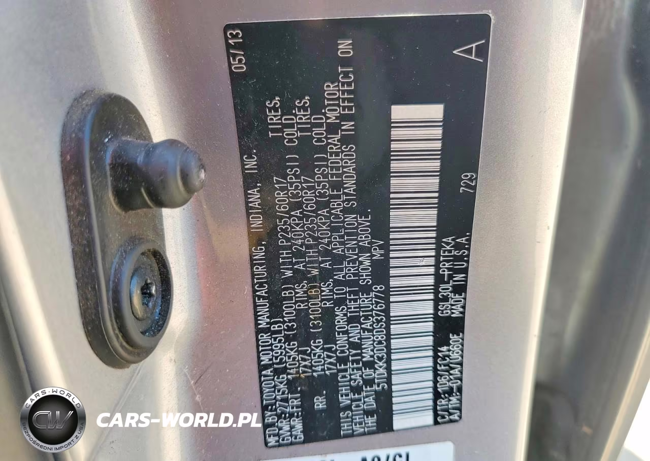 2013 Toyota Sienna Le VIN:5TDKK3DC8DS376778 - 13