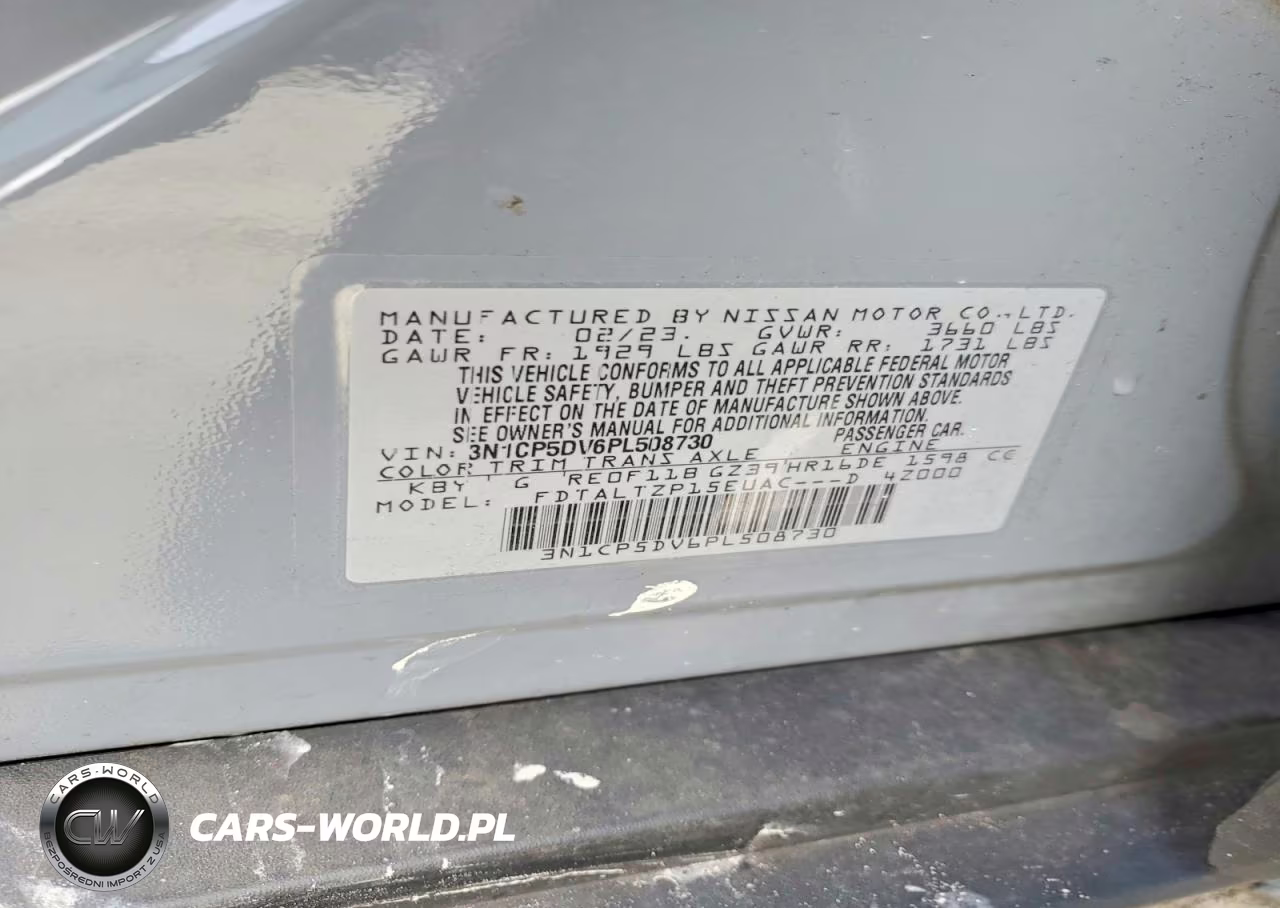 2023 Nissan Kicks Sr VIN:3N1CP5DV6PL508730 - 14