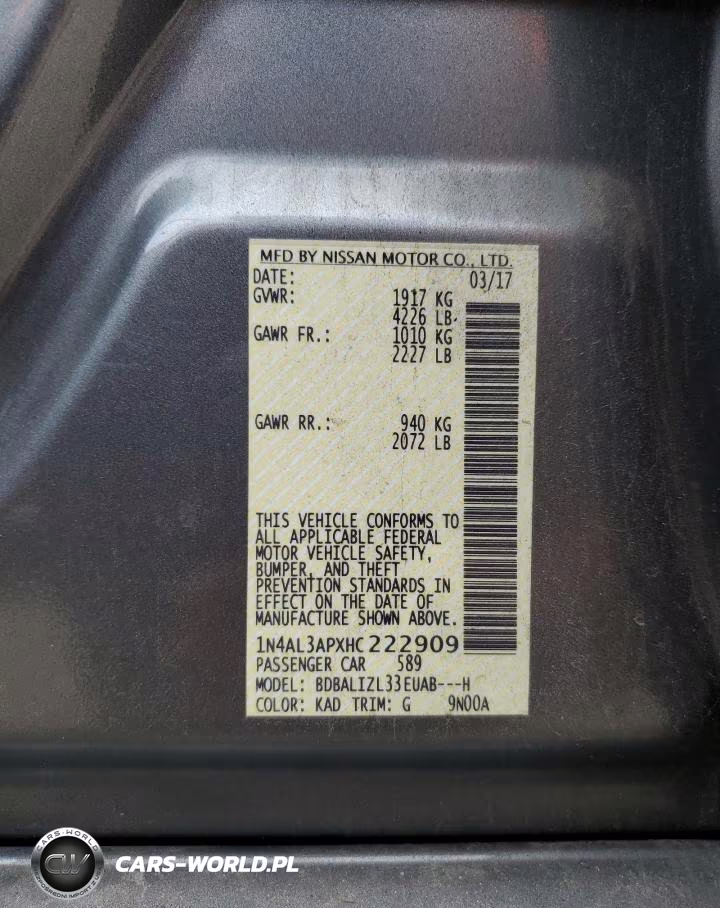 2017 Nissan Altima 2.5 VIN:1N4AL3APXHC222909 - 12