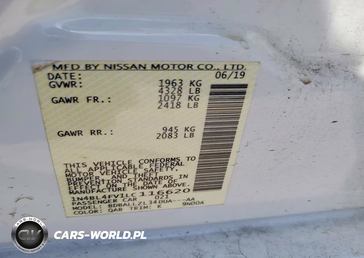 2020 Nissan Altima Platinum VIN:1N4BL4FV1LC116620 - 12