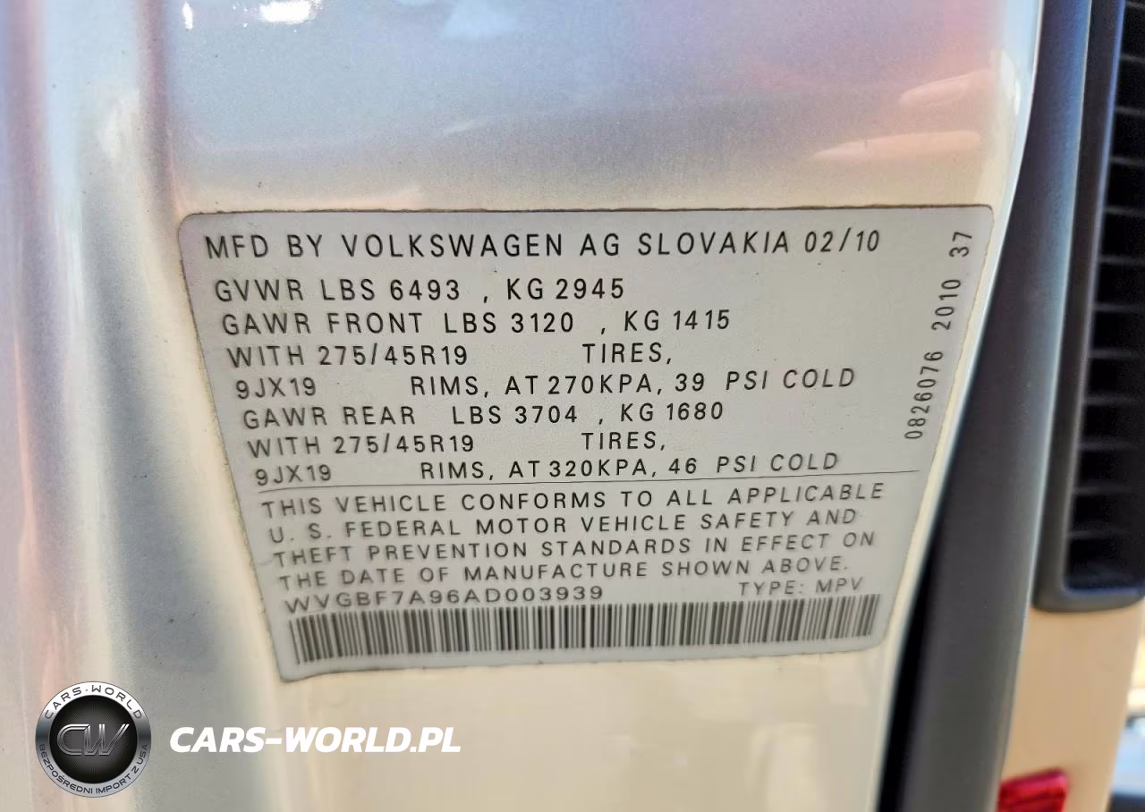 2010 Volkswagen Touareg V6 VIN:WVGBF7A96AD003939 - 13