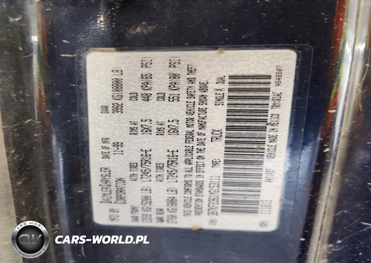 2000 Dodge Ram 2500 VIN:3B7KF2361YG153111 - 12