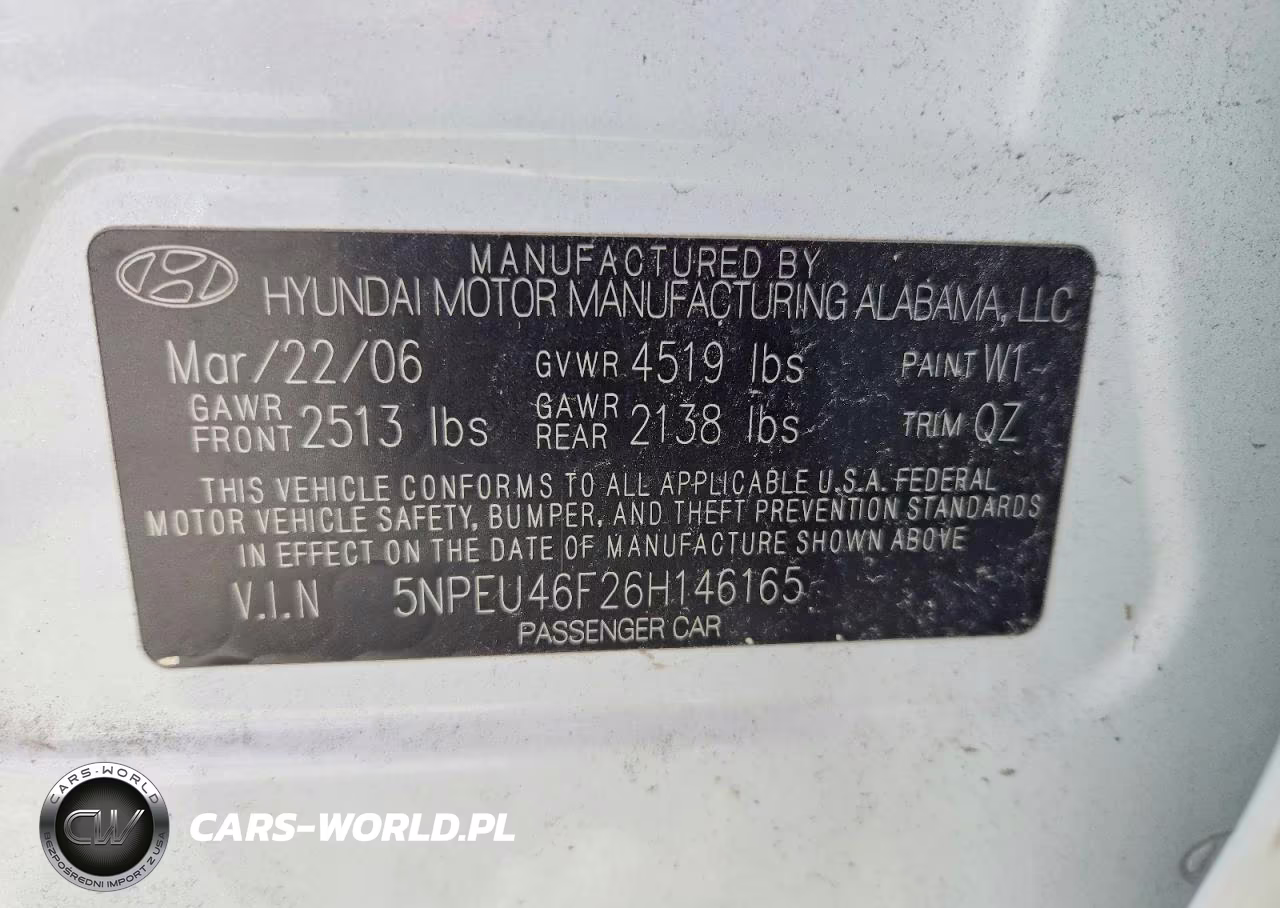 2006 Hyundai Sonata Gls V6 VIN:5NPEU46F26H146165 - 12