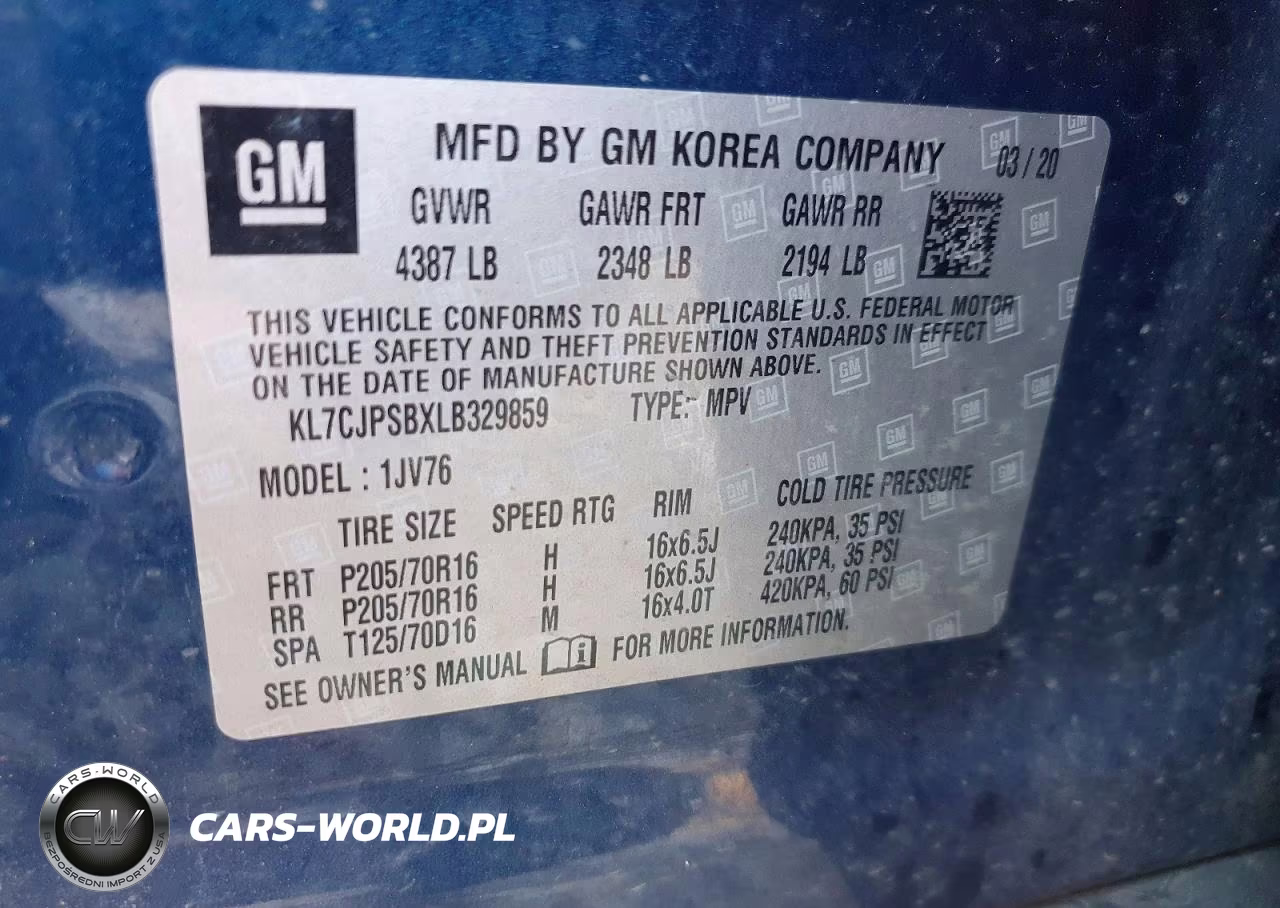 2020 Chevrolet Trax 1Lt VIN:KL7CJPSBXLB329859 - 13