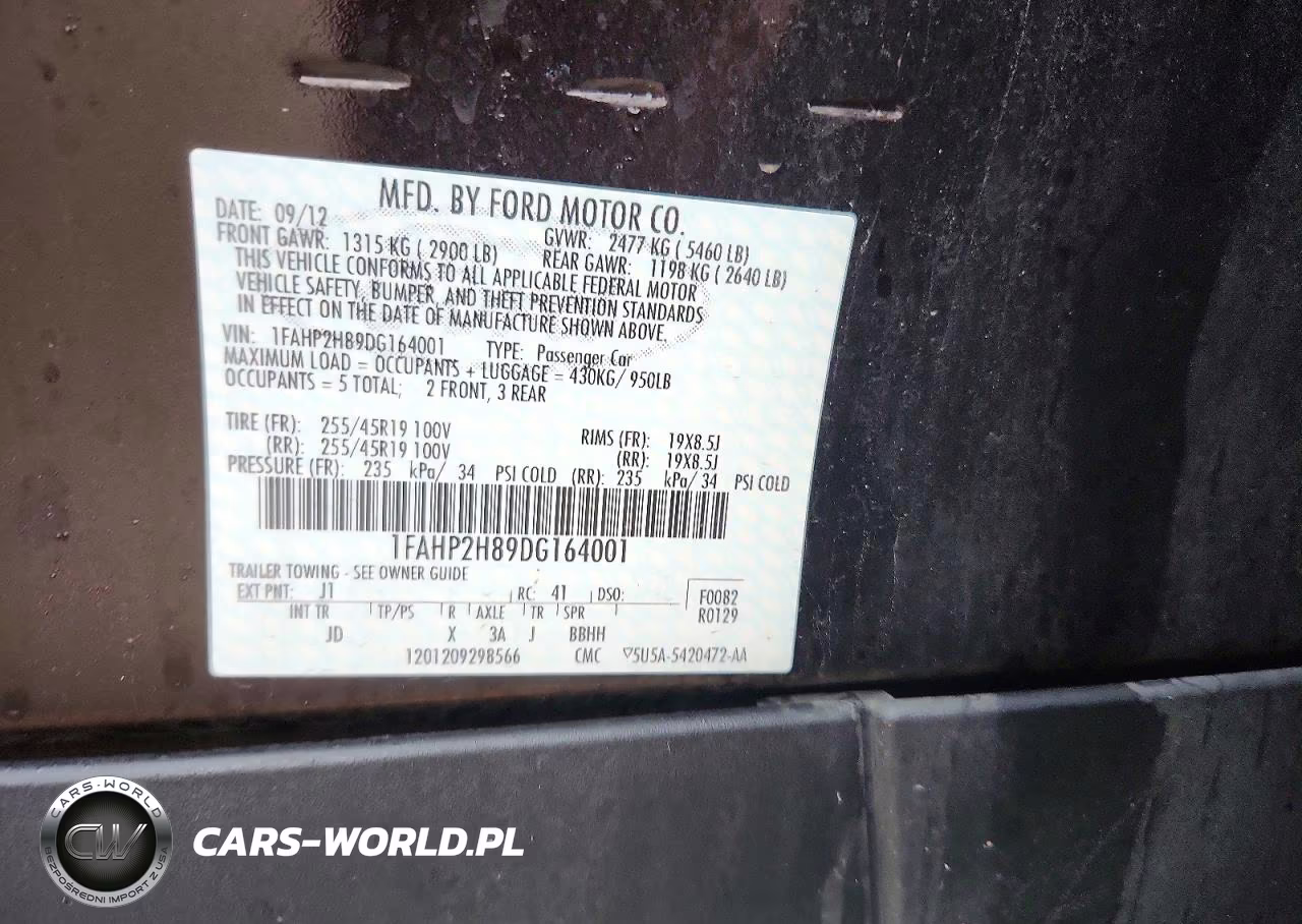 2013 Ford Taurus Sel VIN:1FAHP2H89DG164001 - 13