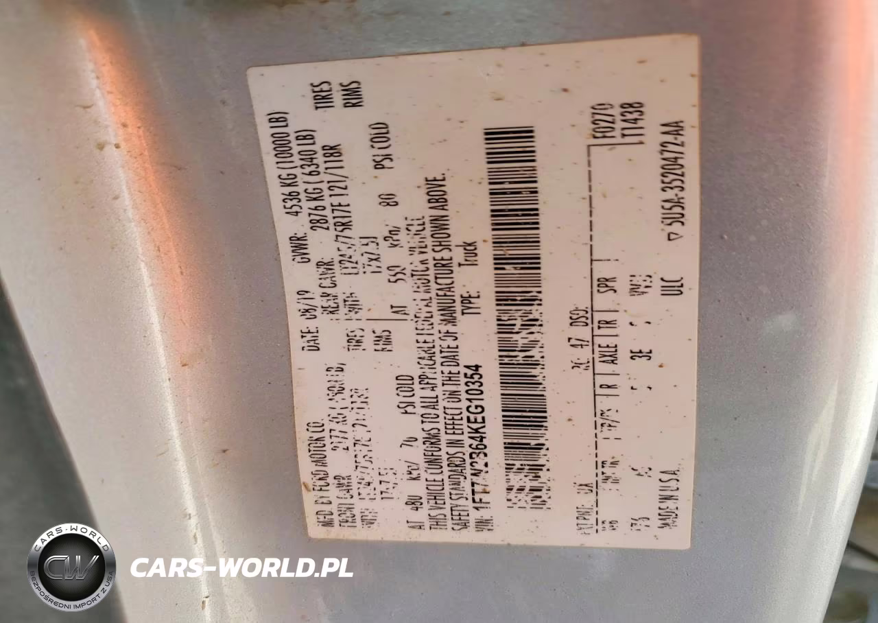 2019 Ford F250 Super Duty VIN:1FT7W2B64KEG10354 - 12
