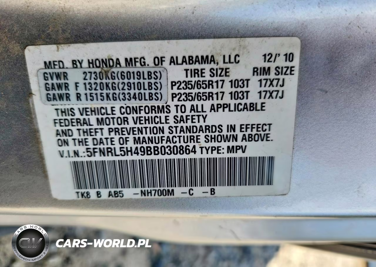 2011 Honda Odyssey Ex VIN:5FNRL5H49BB030864 - 14