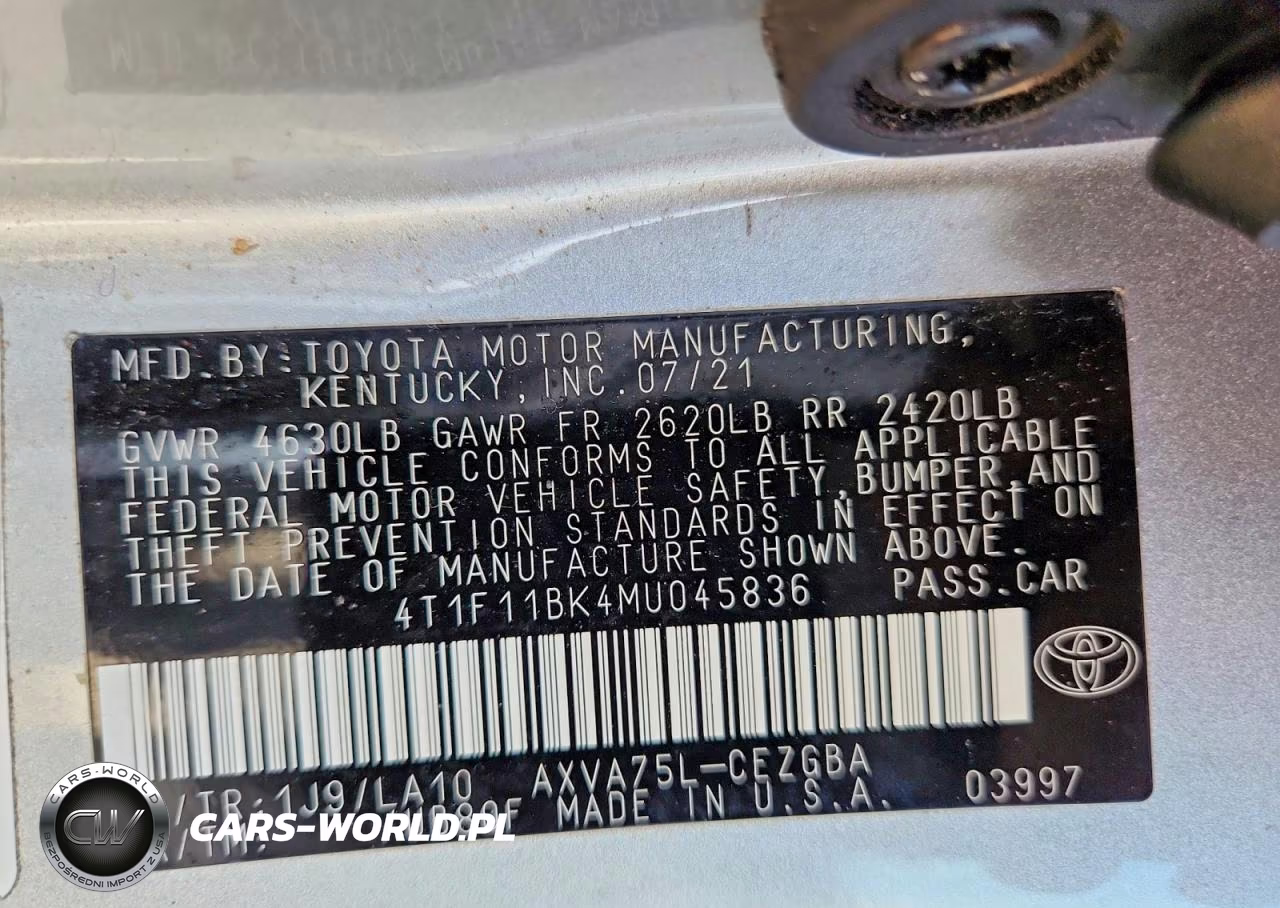 2021 Toyota Camry Xle VIN:4T1F11BK4MU045836 - 13