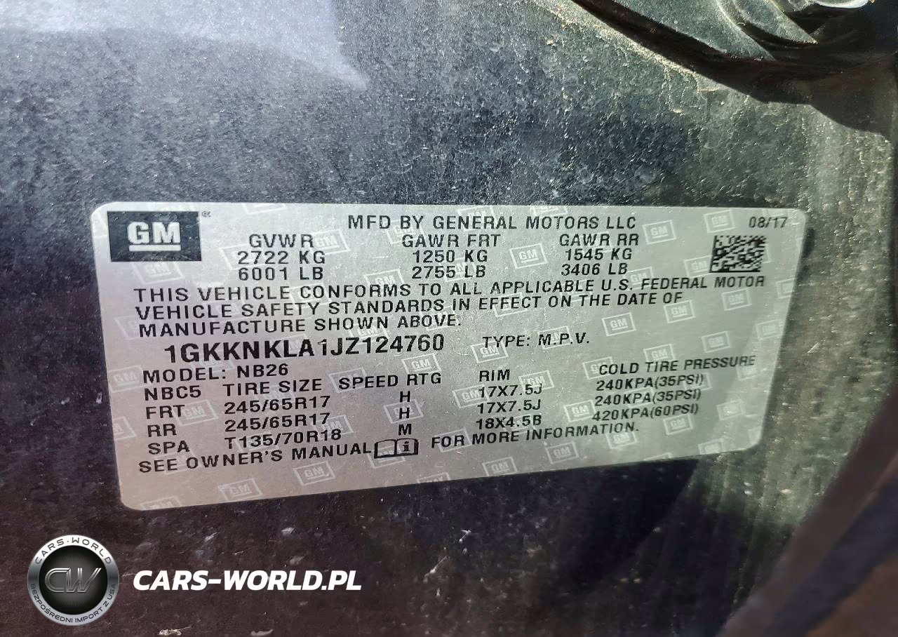 2018 GMC Acadia Sle VIN:1GKKNKLA1JZ124760 - 13