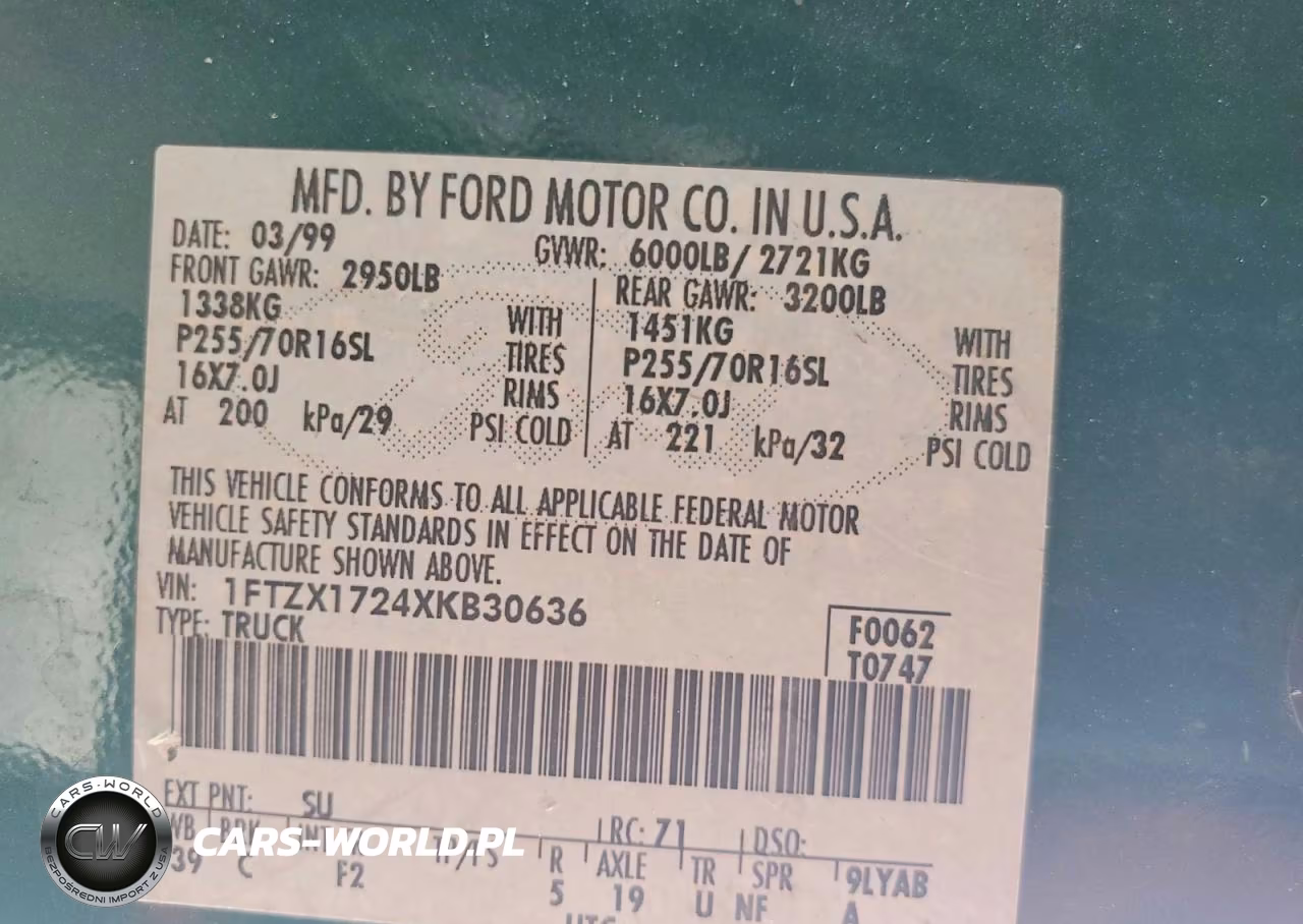 1999 Ford F150 VIN:1FTZX1724XKB30636 - 12