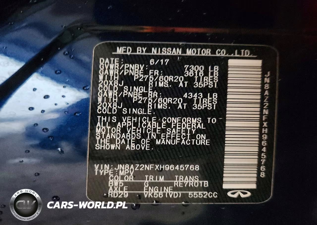 2017 Infiniti Qx80 Base VIN:JN8AZ2NFXH9645768 - 14