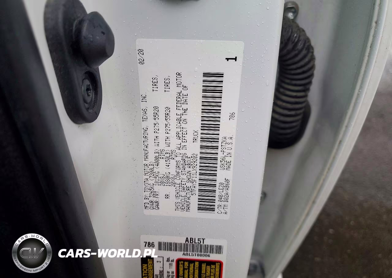 2020 Toyota Tundra Platinum VIN:5TFAY5F11LX929202 - 12