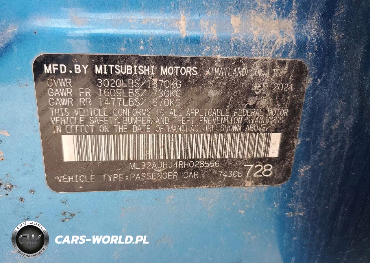2024 Mitsubishi Mirage Es VIN:ML32AUHJ4RH028556 - 12