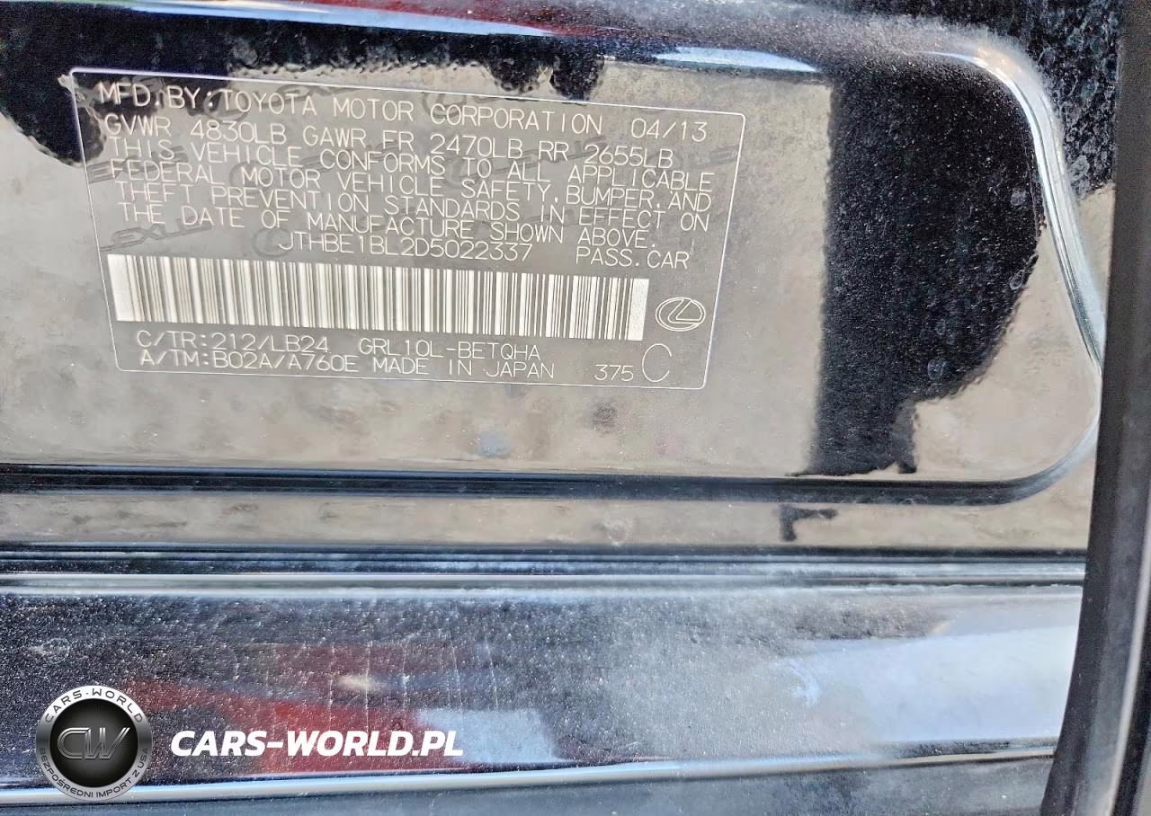 2013 Lexus Gs 350 VIN:JTHBE1BL2D5022337 - 13