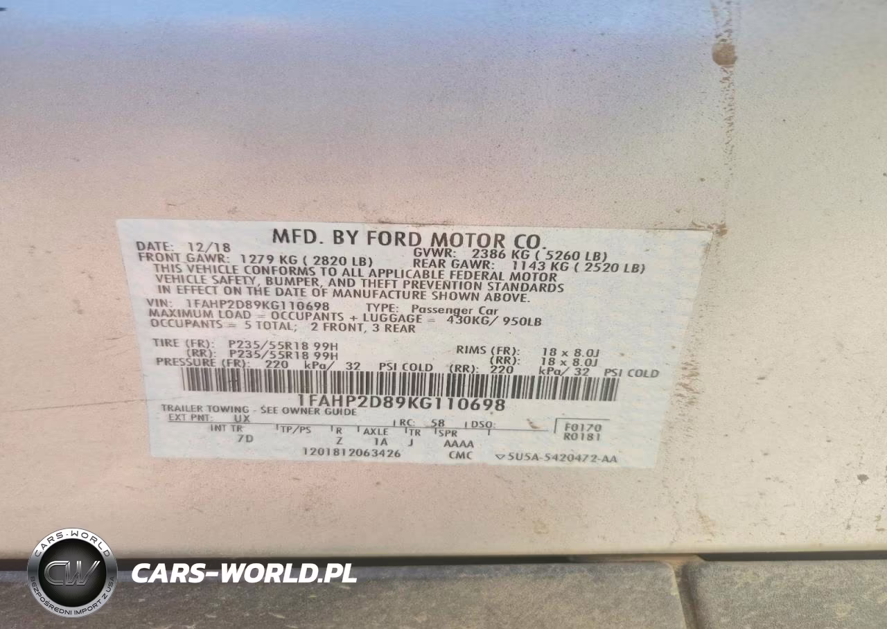 2019 Ford Taurus Se VIN:1FAHP2D89KG110698 - 13