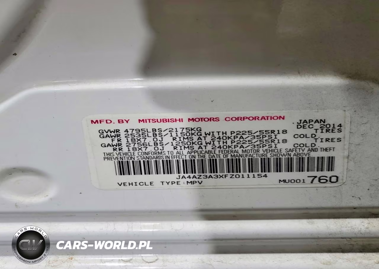 2015 Mitsubishi Outlander Se VIN:JA4AZ3A3XFZ011154 - 14