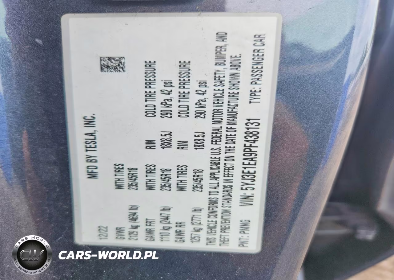 2023 Tesla Model 3 VIN:5YJ3E1EA9PF438131 - 12