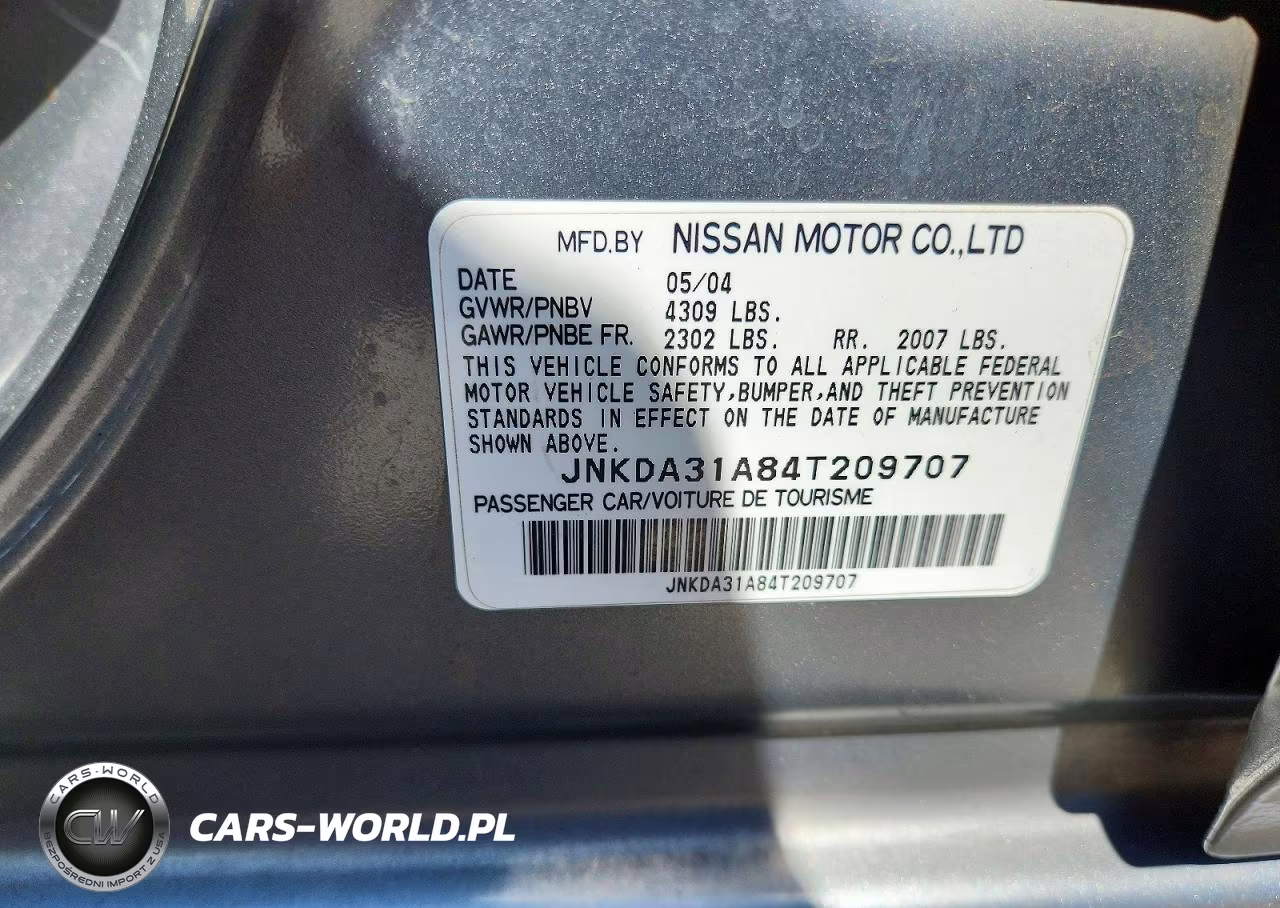 2004 Infiniti I35 Base VIN:JNKDA31A84T209707 - 12