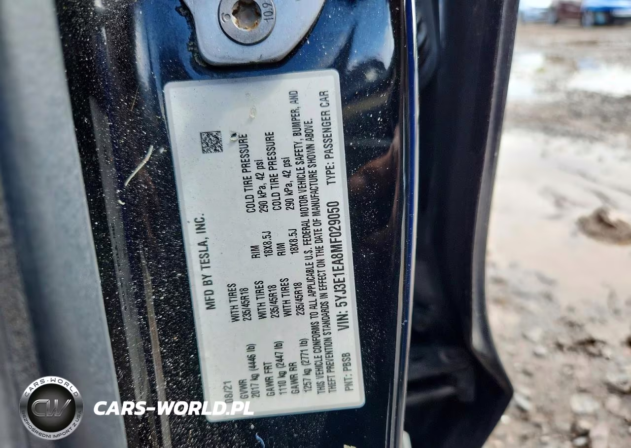 2021 Tesla Model 3 VIN:5YJ3E1EA8MF029050 - 12