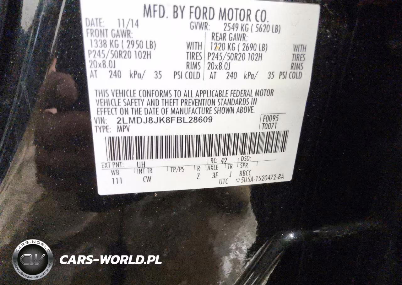 2015 Lincoln Mkx VIN:2LMDJ8JK8FBL28609 - 12