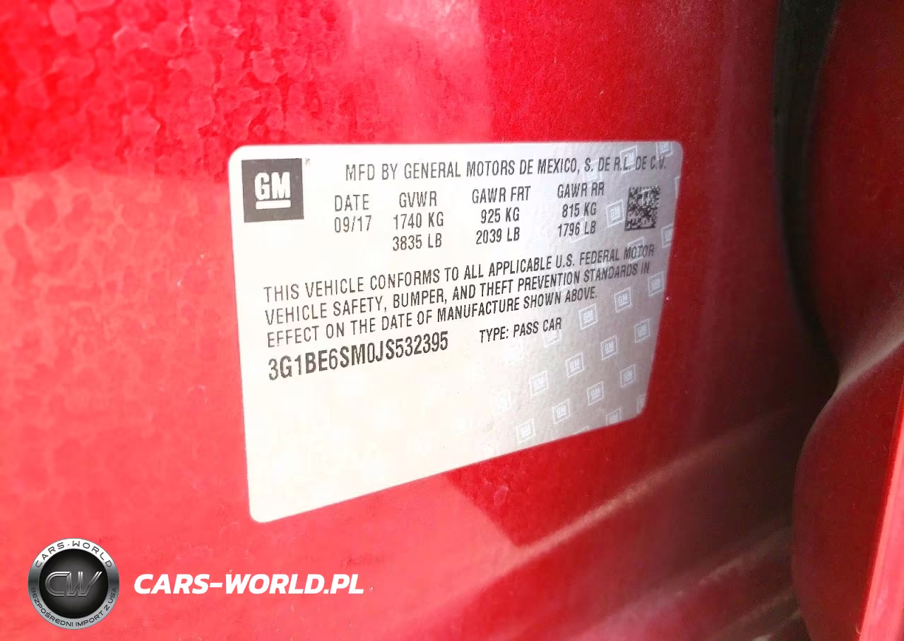 2018 Chevrolet Cruze Lt VIN:3G1BE6SM0JS532395 - 12