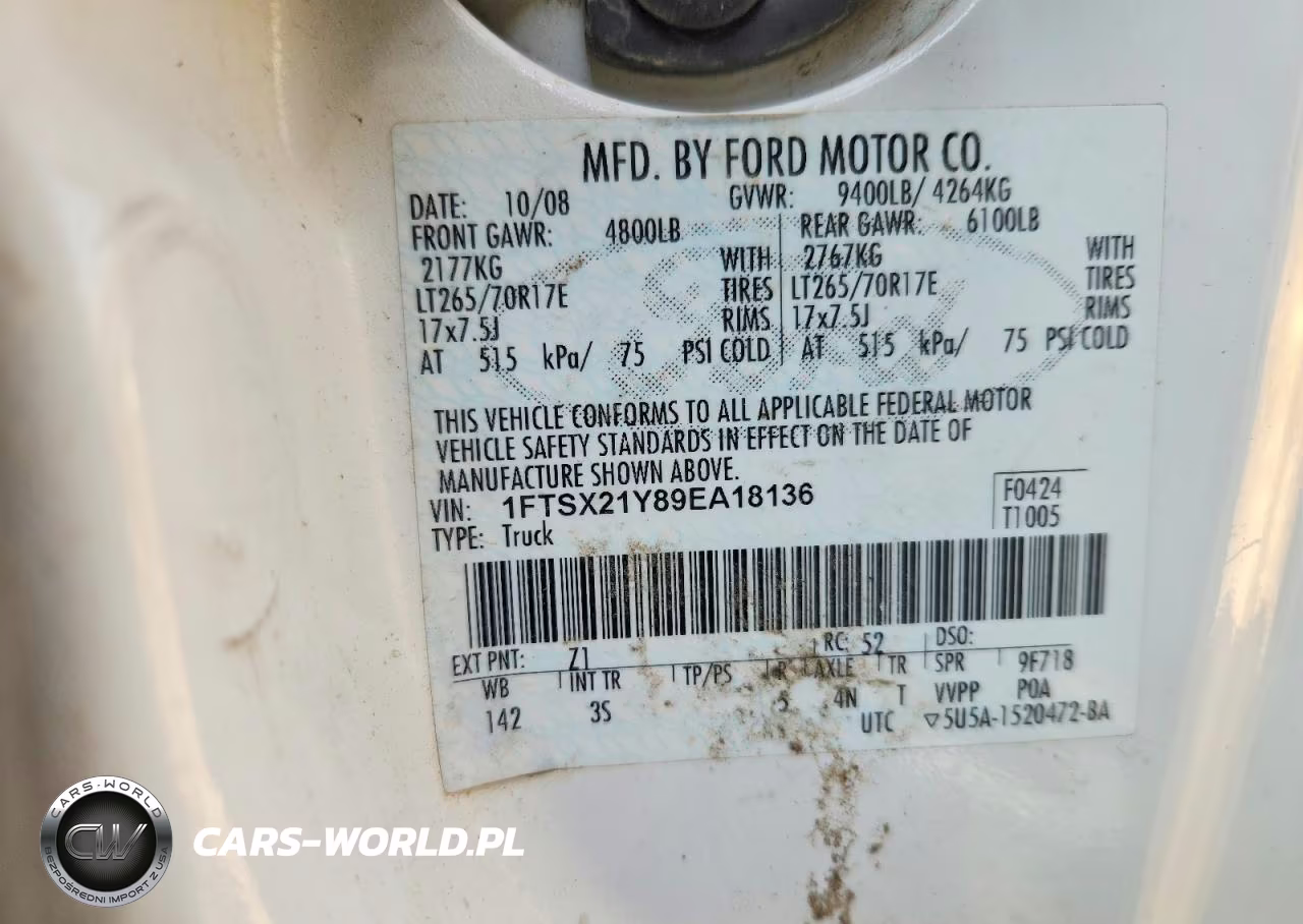 2009 Ford F250 Super Duty VIN:1FTSX21Y89EA18136 - 12