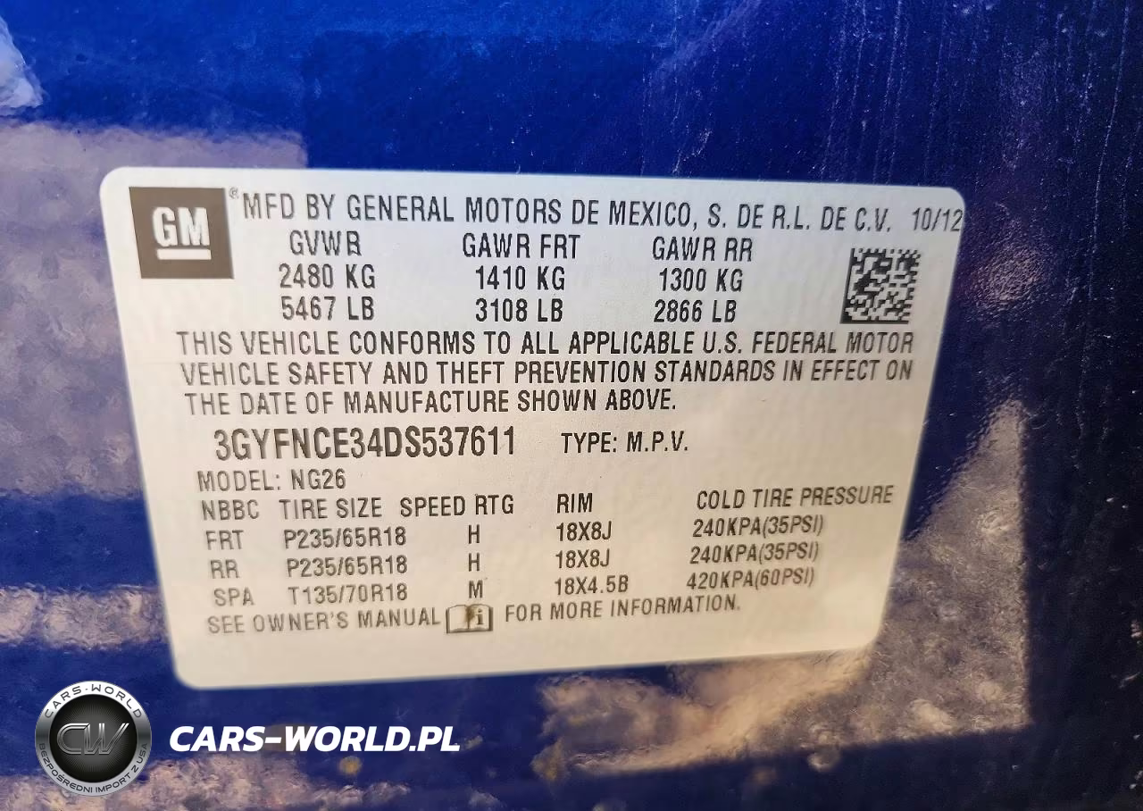2013 Cadillac Srx Luxury Collection VIN:3GYFNCE34DS537611 - 12
