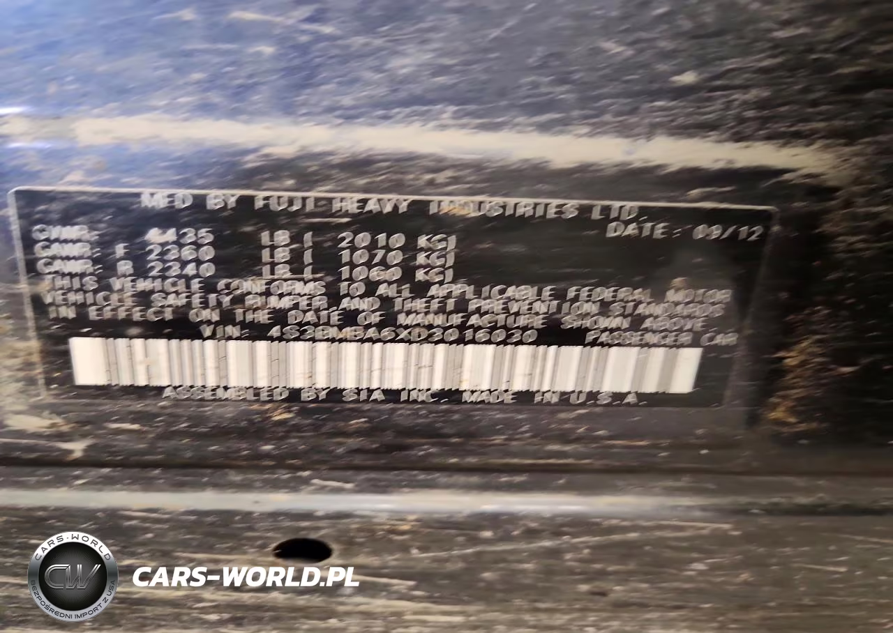 2013 Subaru Legacy 2.5I VIN:4S3BMBA6XD3016030 - 12