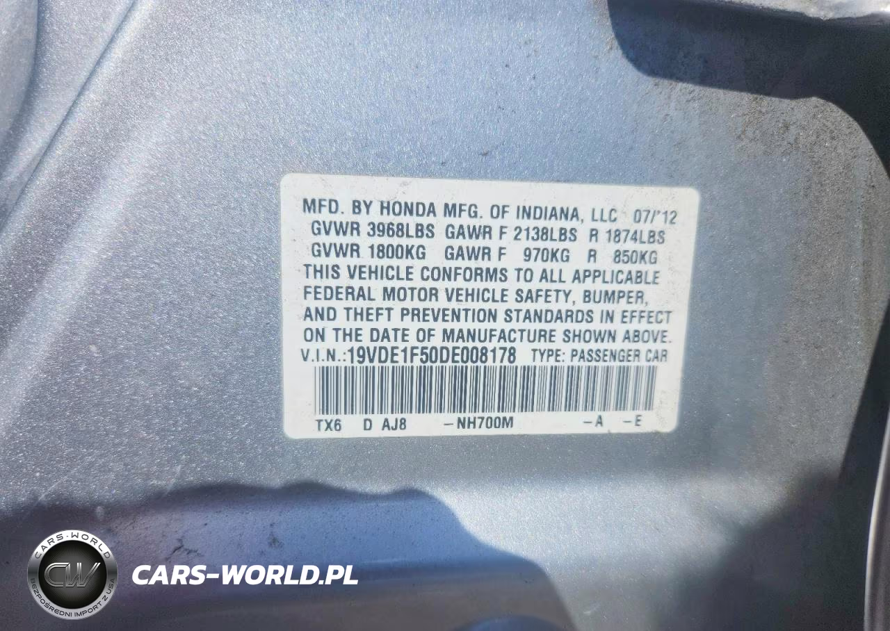 2013 Acura Ilx 20 Premium VIN:19VDE1F50DE008178 - 12