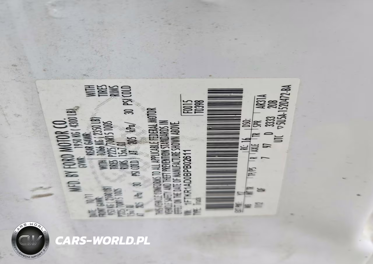 2011 Ford Ranger VIN:1FTKR1AD0BPB02611 - 12