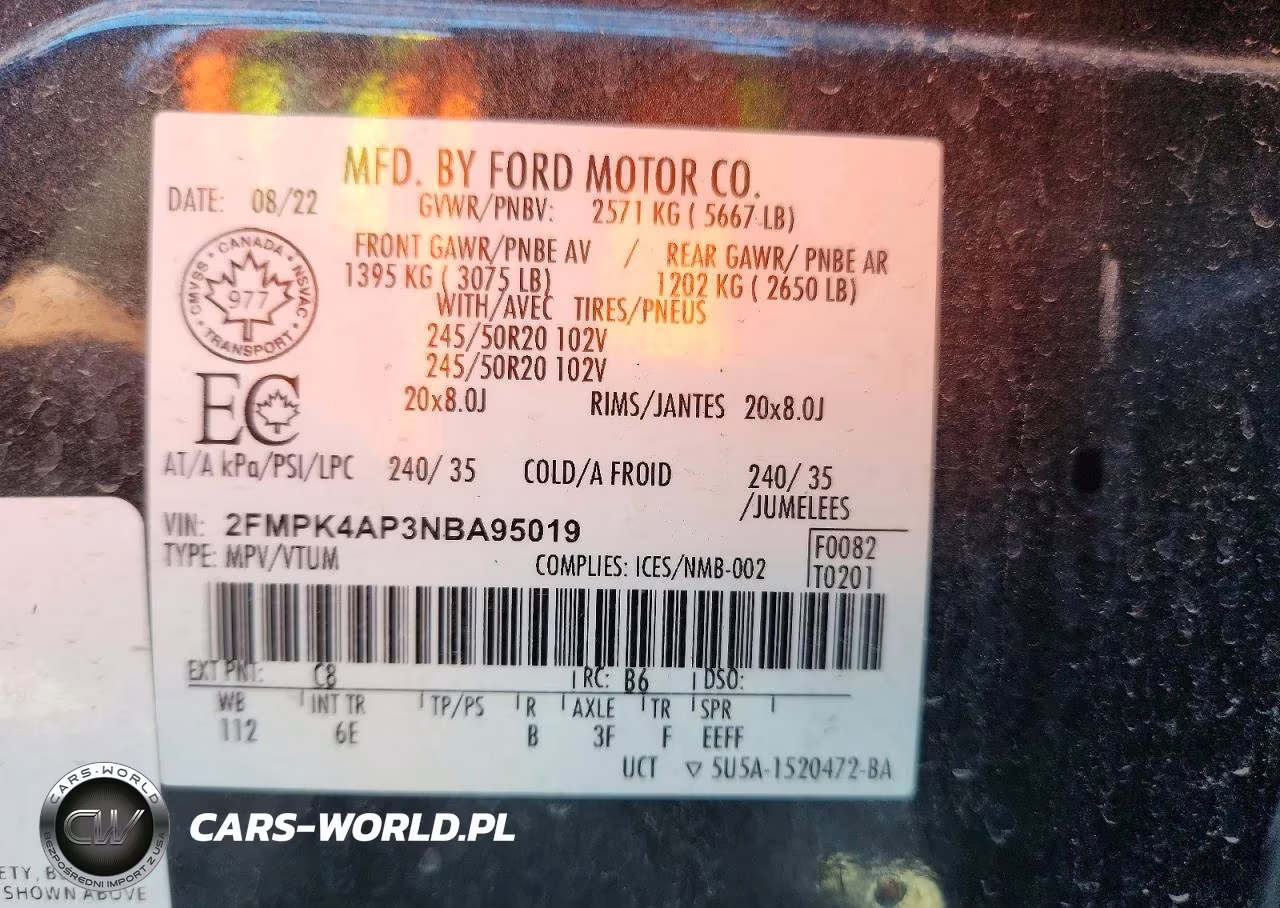 2022 Ford Edge St VIN:2FMPK4AP3NBA95019 - 14