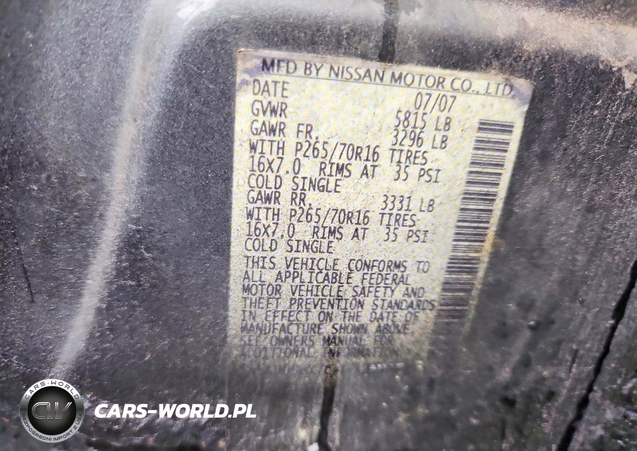 2007 Nissan Frontier Se VIN:1N6AD09WX7C462894 - 12
