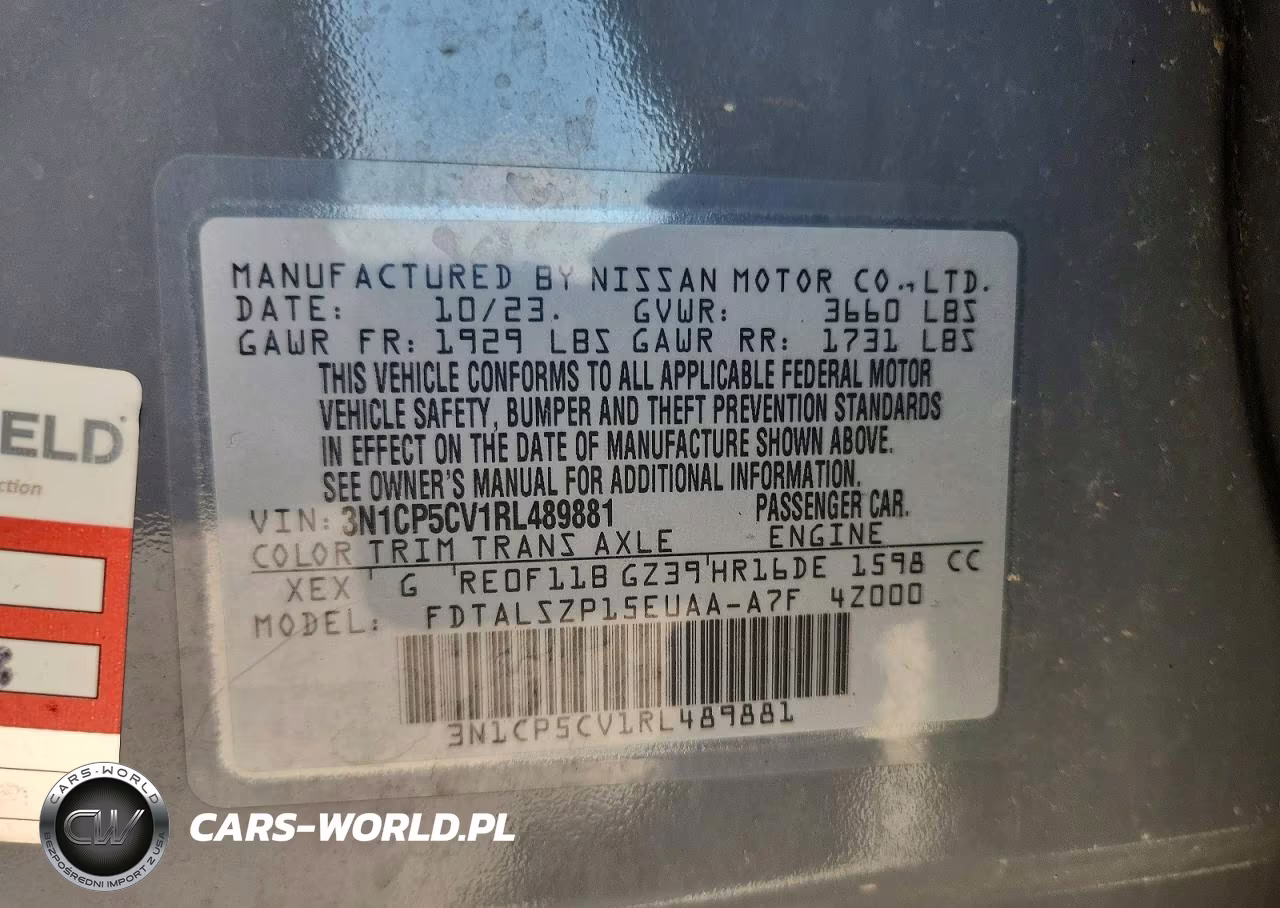 2024 Nissan Kicks Sv VIN:3N1CP5CV1RL489881 - 12