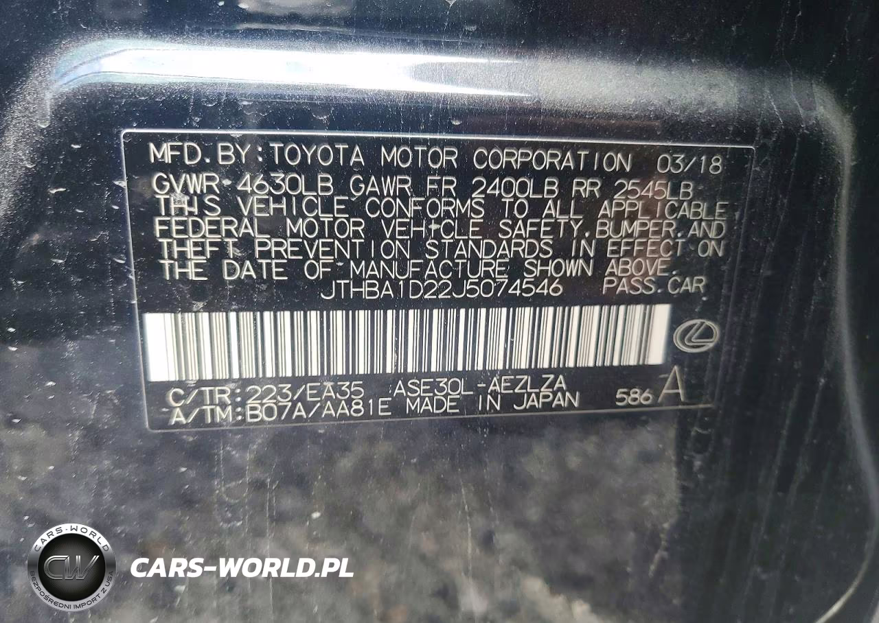 2018 Lexus Is 300 VIN:JTHBA1D22J5074546 - 13