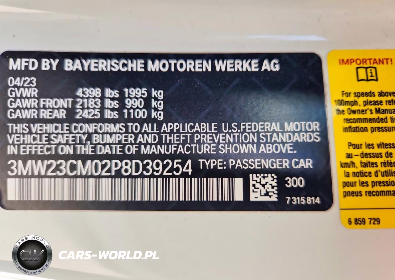 2023 BMW 230I VIN:3MW23CM02P8D39254 - 13