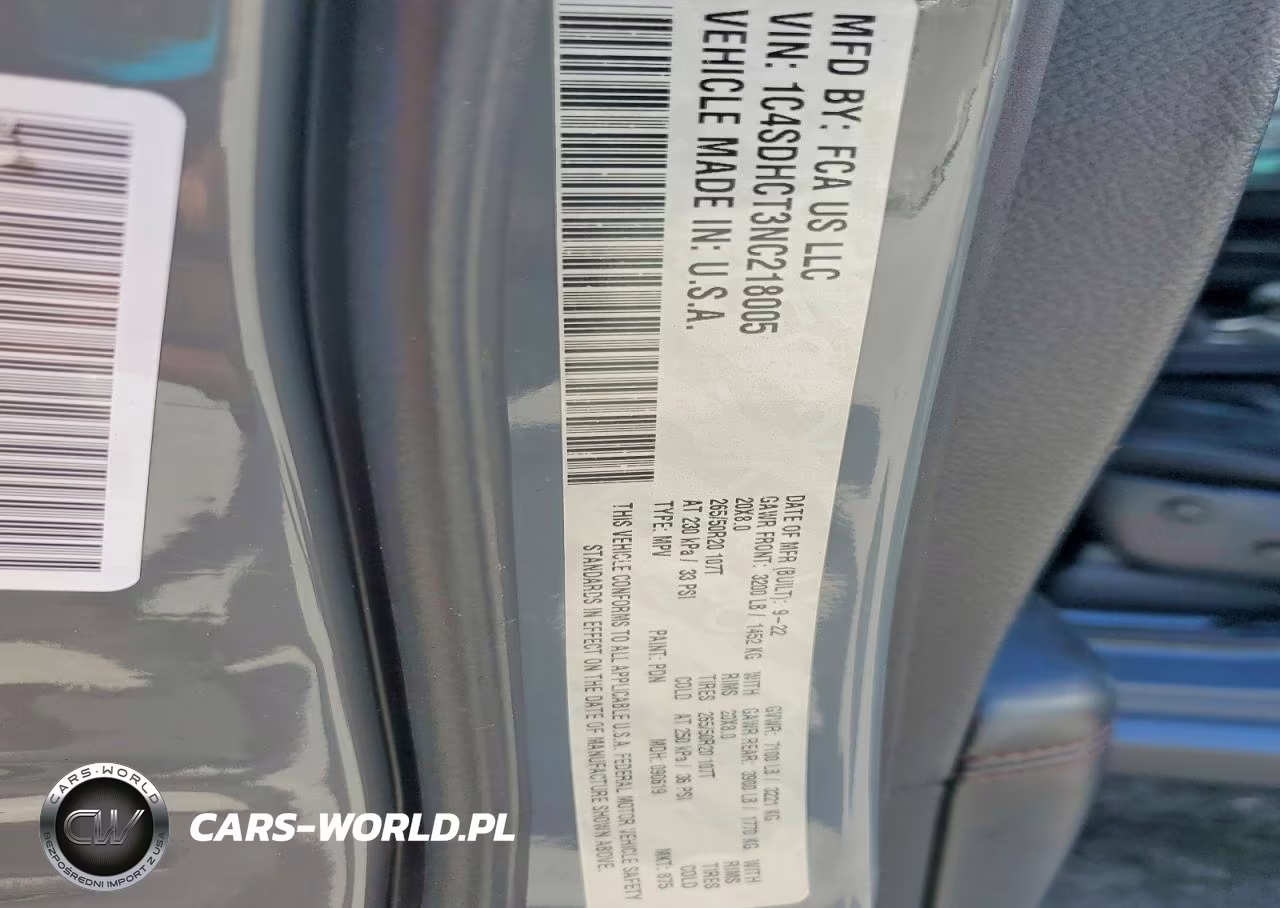 2022 Dodge Durango R-T VIN:1C4SDHCT3NC218005 - 14