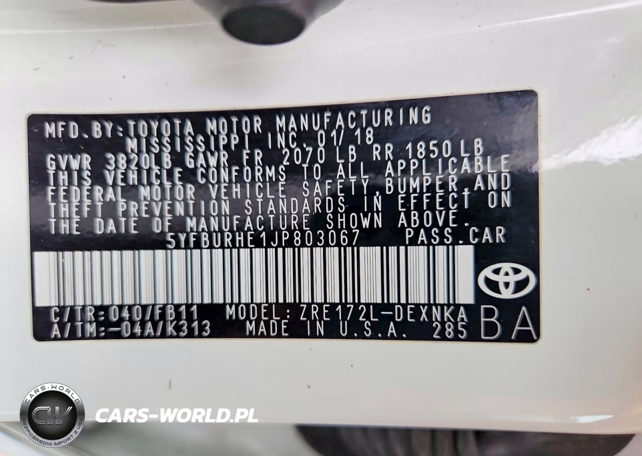 2018 Toyota Corolla Le VIN:5YFBURHE1JP803067 - 12