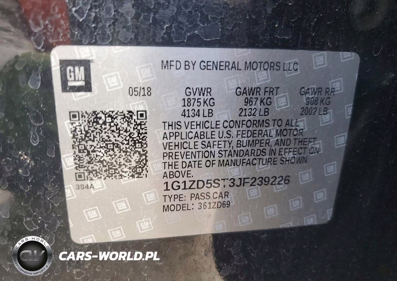 2018 Chevrolet Malibu Lt VIN:1G1ZD5ST3JF239226 - 12