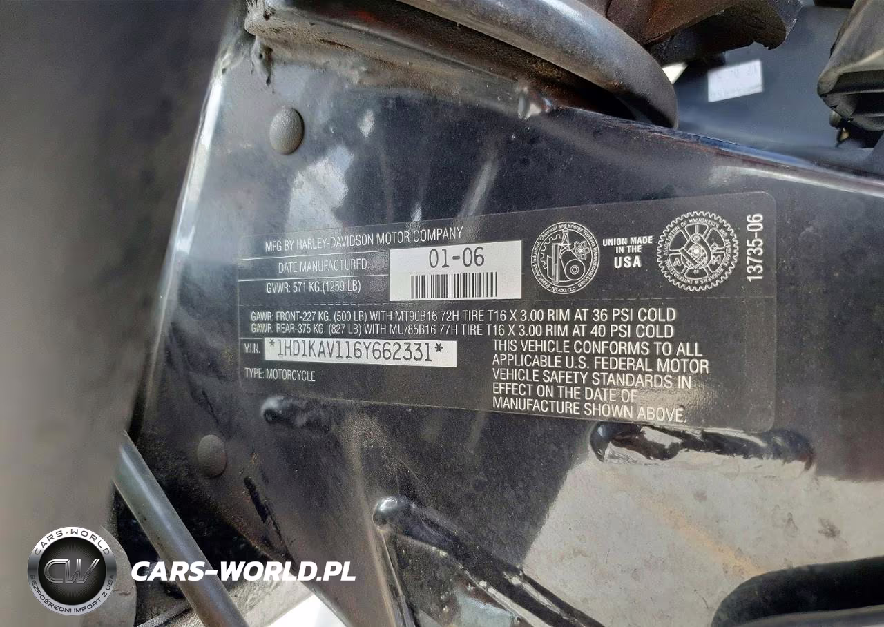 2006 Harley-Davidson Flhx VIN:1HD1KAV116Y662331 - 9