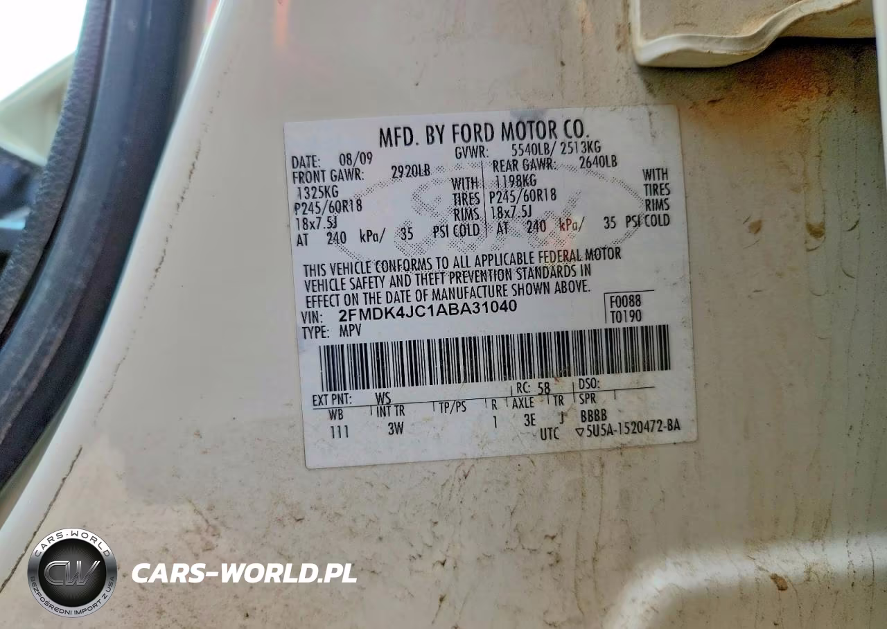 2010 Ford Edge Sel VIN:2FMDK4JC1ABA31040 - 13