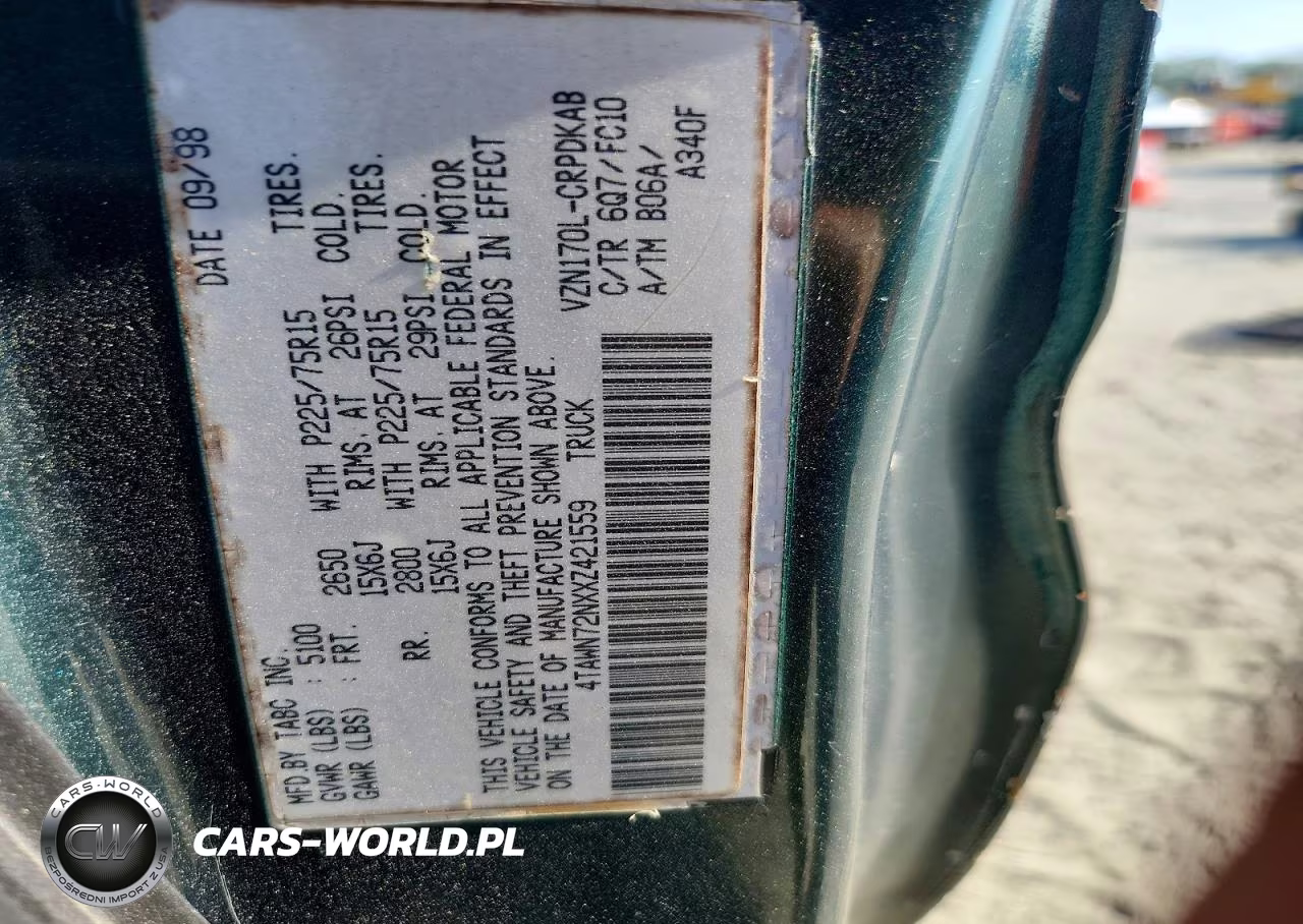 1999 Toyota Tacoma V6 VIN:4TAWN72NXXZ421559 - 12